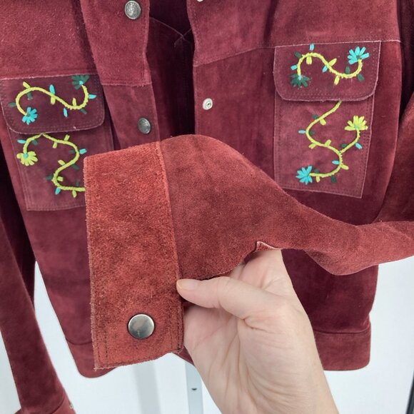 VTG Womens Hippie Western Jacket 70s Indie Suede Sz Medium Southwest Equestrian - Picture 8 of 16